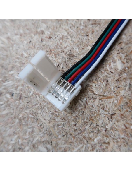 5polige-Lötfreie Verdrahtungsklemme (15cm Kabel) für 10mm RGBW LED-Streifen (5er Packung)