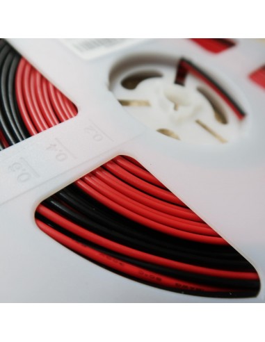 2 cores Red/Black LED strip wire AWG 18, 20m roll