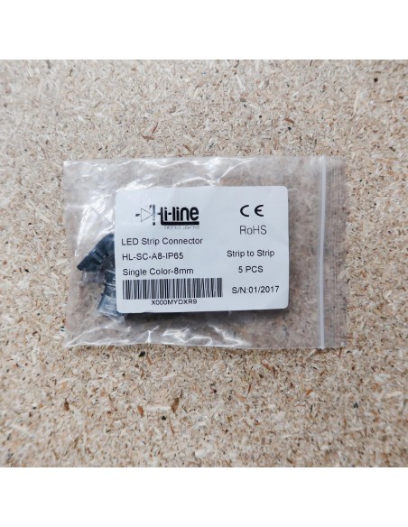 Strip to strip connector for 8mm IP65 LED tape single colour (pack of 5)