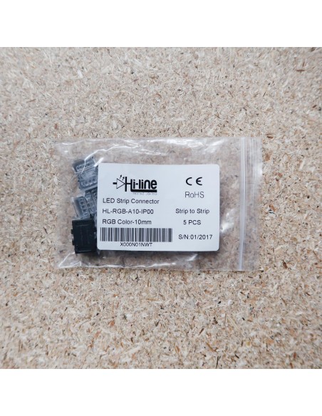 Strip to strip connector for 10mm IP00 LED tape RGB colour (pack of 5)