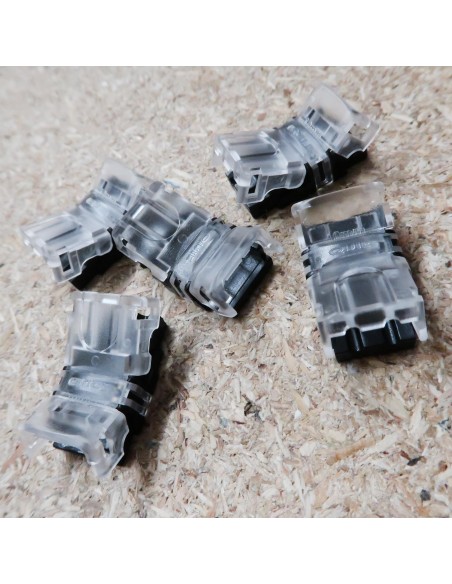 Strip to wire connector for IP00 LED tape single colour 10mm (pack of 5)