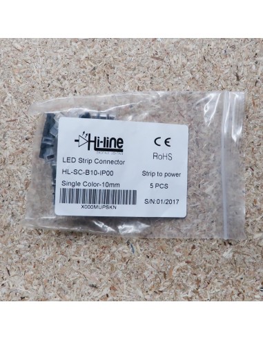 Strip to wire connector for IP00 LED tape single colour 10mm (pack of 5)