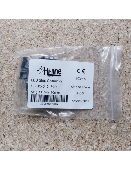 Strip to wire connector for IP00 LED tape single colour 10mm (pack of 5)
