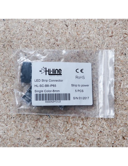 Strip to wire connector for IP65 LED tape single colour 8mm (pack of 5)
