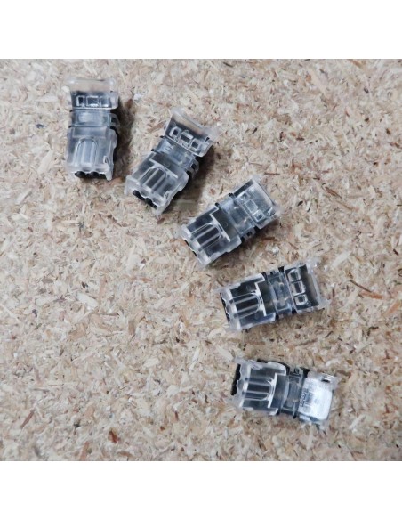 Strip to wire connector for IP00 LED tape single colour 8mm (pack of 5)