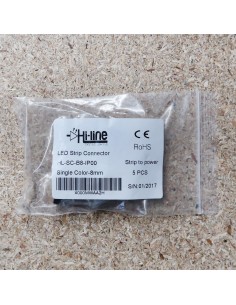 Strip to wire connector for IP00 LED tape single colour 8mm (pack of 5) 2