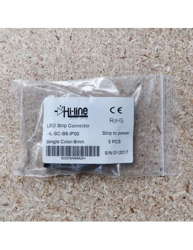 Strip to wire connector for IP00 LED tape single colour 8mm (pack of 5)