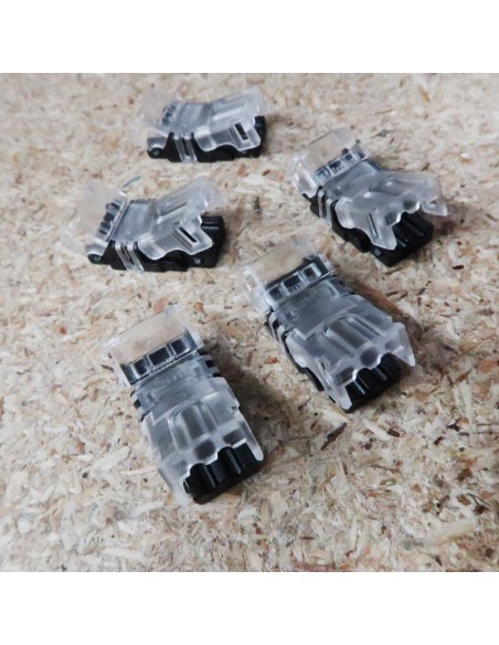 Strip to wire connector for IP00 LED tape single colour 8mm (pack of 5)