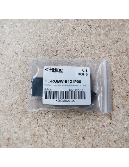 Strip to wire connector for 12mm IP00 LED tape RGBW 5 pin