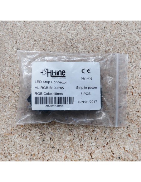 Strip to wire connector for IP65 LED tape RGB colour 10mm (pack of 5)