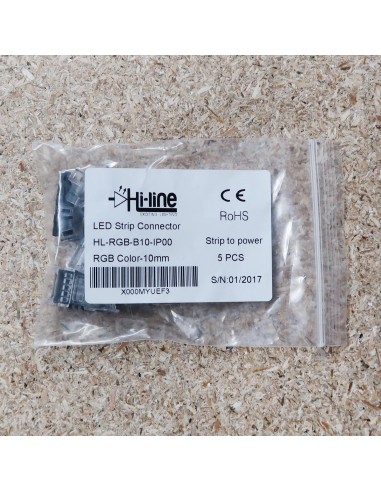 Strip to wire connector for IP00 LED tape RGB colour 10mm (pack of 5)