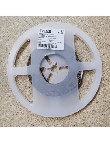 Warm White LED Strip 3000K 24V 14.4W/m IP00 CRI80 SMD2835