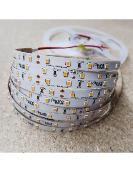 Warm White LED Strip 3000K 24V 14.4W/m IP00 CRI80 SMD2835
