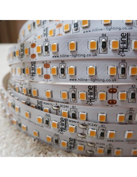 Warm White LED Strip 3000K 24V 28.8W/m IP00 CRI90 SMD2835