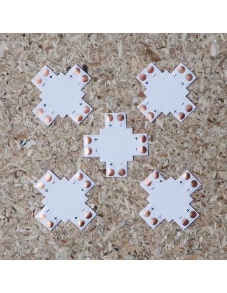 Cross Shape LED strip PCB for 8mm 2pin solderless connectors 
