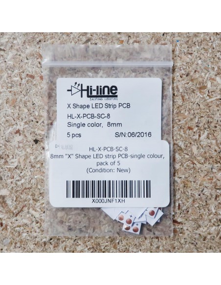 Cross Shape LED strip PCB for 8mm 2pin solderless connectors 