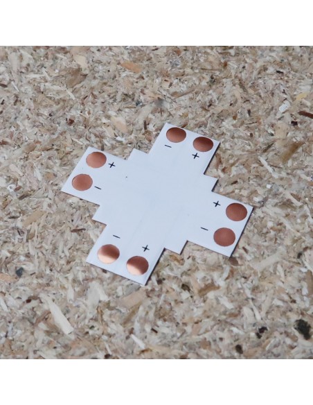 Cross led strip connector (single colour, 2 pin) 10mm