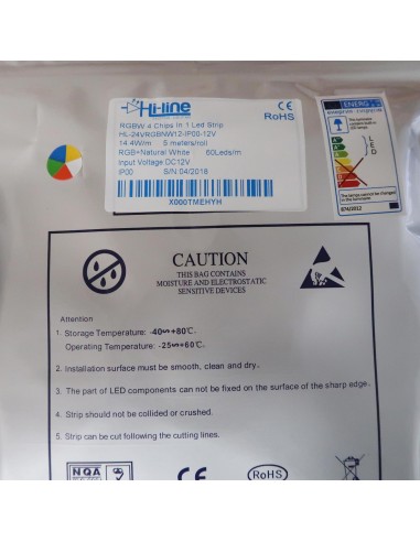 RGBW LED-Streifen (RGB+NW) 12V-14,4W/m- IP00-CRI80-12mm/2oz PCB-5m Rolle