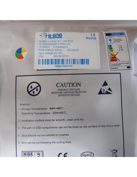 RGBW LED-Streifen (RGB+NW) 12V-14,4W/m- IP00-CRI80-12mm/2oz PCB-5m Rolle