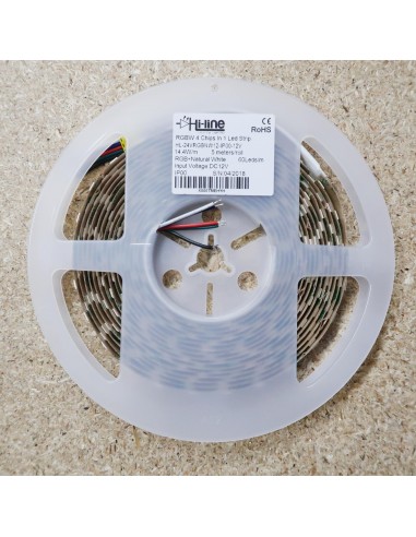 RGBW LED-Streifen (RGB+NW) 12V-14,4W/m- IP00-CRI80-12mm/2oz PCB-5m Rolle