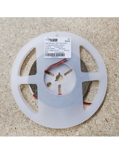 High Efficiency warm white 2700K LED Strip 24V 14.4W/m IP00 CRI90
