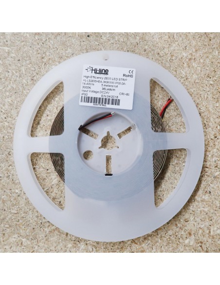 3000K Warmweißer LED-Streifen 24V 14.4W/m IP00 CRI90 SMD2835