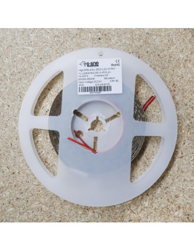 6000K Cool White LED Strip 24V 14.4W/m IP00 CRI90 SMD2835