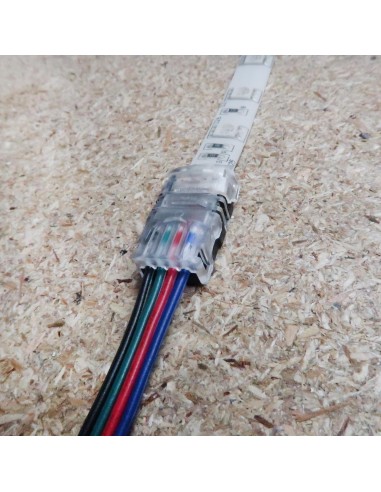 Strip to wire connector for IP65 LED tape RGB colour 10mm (pack of 5)