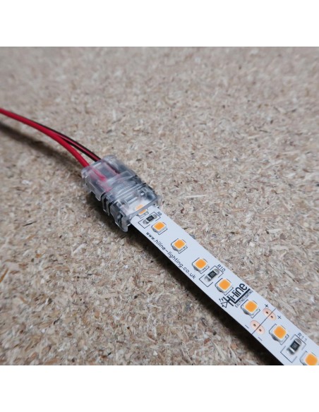 Strip to wire connector for IP00 LED tape single colour 10mm (pack of 5)