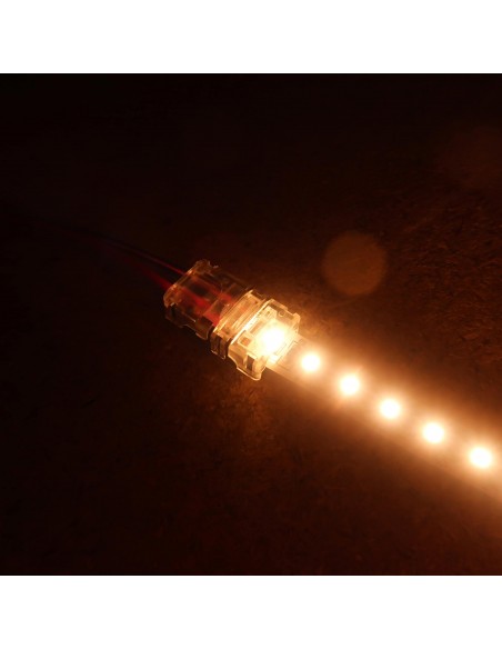 Strip to wire connector for IP00 LED tape single colour 10mm (pack of 5)