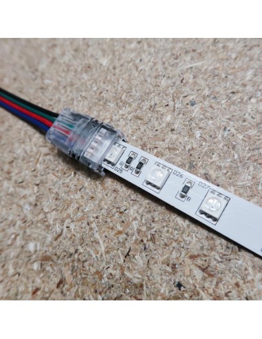 Strip to wire connector for IP00 LED tape RGB colour 10mm (pack of 5)