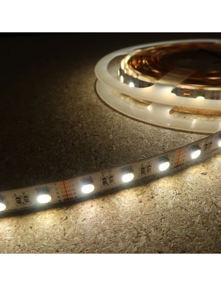 RGBW LED-Streifen (RGB+NW) 12V-14,4W/m- IP00-CRI80-12mm/2oz PCB-5m Rolle