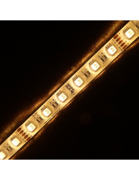 14,4W/m 24V RGB+WW IP65-PU CRI80 LED-Streifen 12mm/2oz PCB 5m Rolle