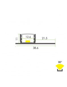 Fliese Flaches Endprofil L2000 * W38.6mm * H11mm