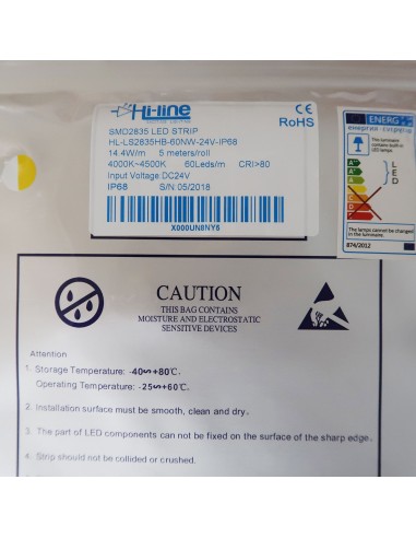 Natürliches Weiß LED-Streifen 24V-14,4W/m- IP68-CRI80-SMD2835