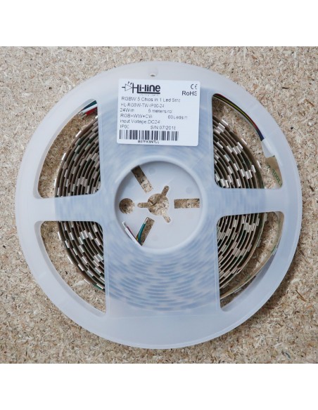 RGB + Tunable white LED strip 60 x 5 in1 LEDs per meter 14.4W