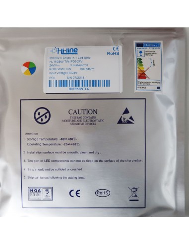 RGB + Tunable white LED strip 60 x 5 in1 LEDs per meter 14.4W