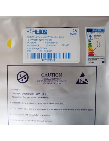 Tunable white LED strip 120 LEDs per meter 14.4W