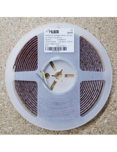 Tunable white LED strip 120 LEDs per meter 14.4W