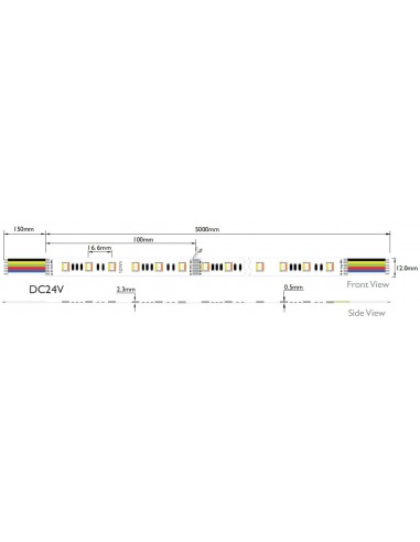 Tunable white LED strip 120 LEDs per meter