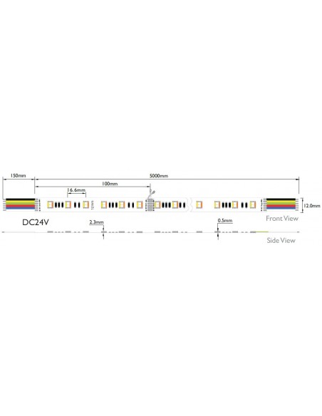 Tunable white LED strip 120 LEDs per meter