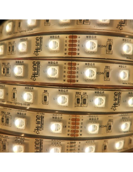 5m rgbw led strip quad chip 4000k waterproof