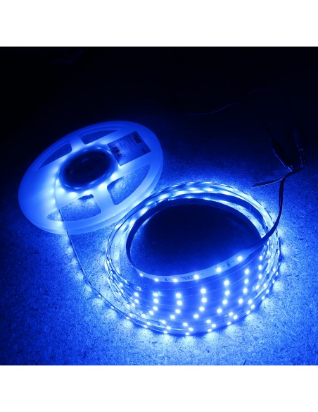 Blue LED Strip 24V 4.8W/mIP00-8mm wide-5m roll-SMD3528