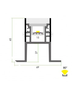 Vertieft Drive-Over IP68 Led Aluminiumprofil L2000 * W69mm * H65mm 2