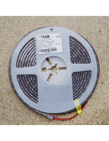  IP67 5m Warmweiß LED Streifen 24V 4.8 W / m