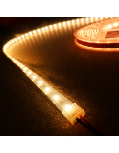 IP67 5m Warm White LED Strip 24V 14.4W/m