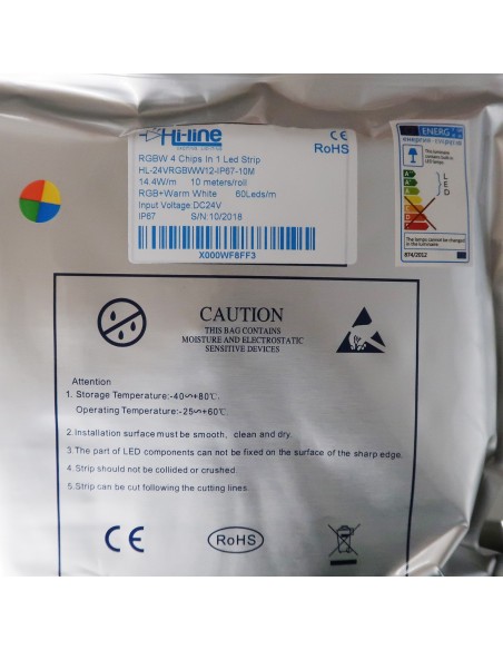 IP67 10m RGBW Warmweiß LED-Streifen 24V-14.4W / m