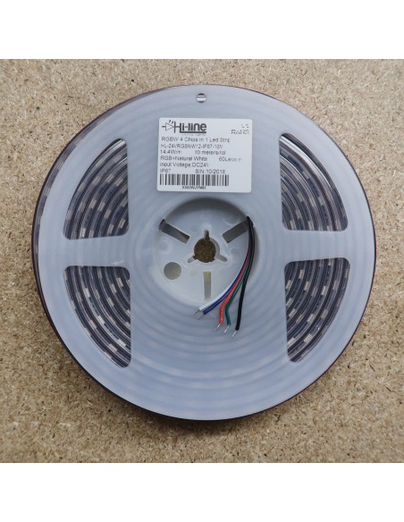 IP67 10m RGBW Natural White LED Strip 24V-14.4W/m