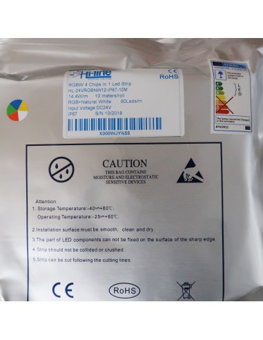  IP67 10m RGBW Natürliches Weiß LED-Streifen 24V-14.4W / m