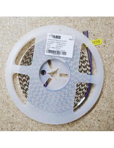 High Density RGB LED strip 24V 28.8W/m 120 x SMD4040 / meter - IP00 - 5m roll